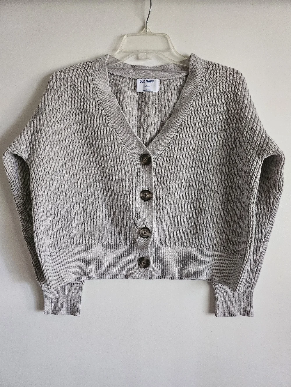 Old Navy Cotton and Linen-Blend Shaker-Stitch Cardigan Sweater Womens size Small - Picture 1 of 7